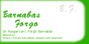 barnabas forgo business card
