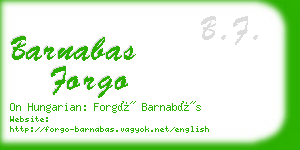 barnabas forgo business card